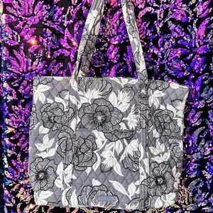 Floral Gray Tote Bag